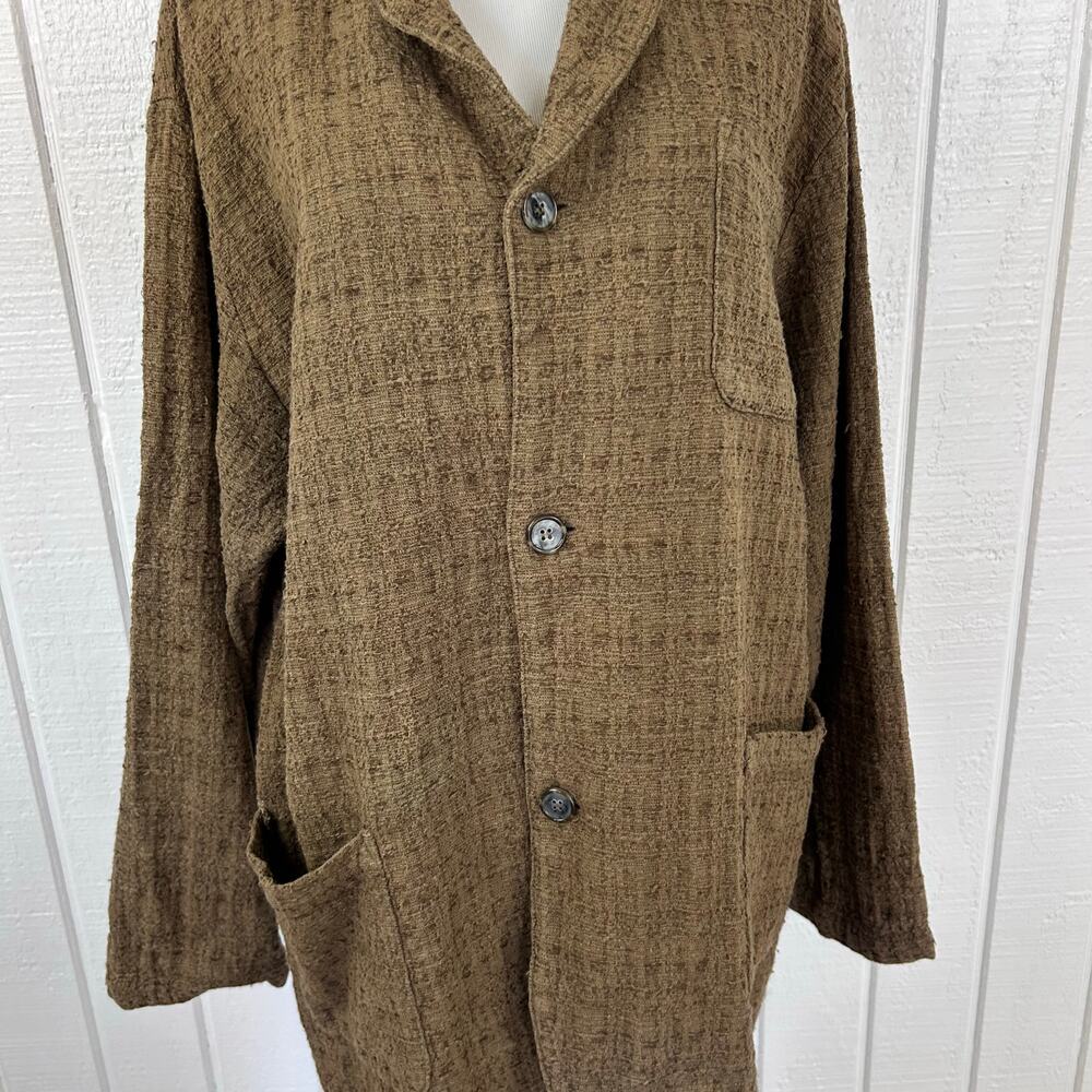CP Shades Lagenlook Brown Textured Button Front Jacket Shirt Womens Medium - Picture 5 of 9